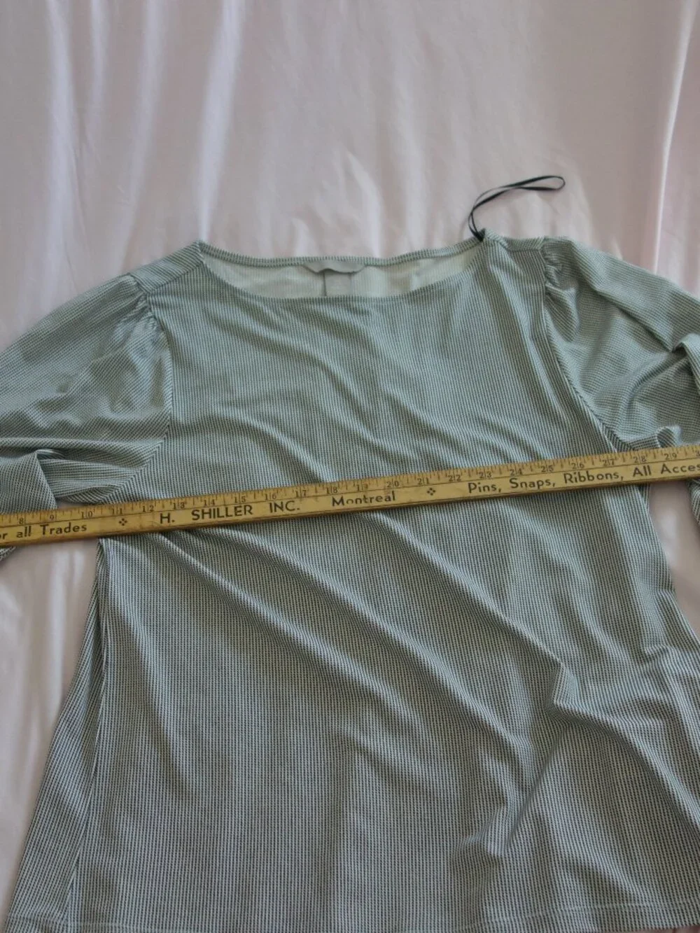 H&M Blue White Striped Puff Sleeve Blouse Size M - Picture 3 of 14